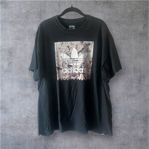 Black Adidas oversized cotton tee with white accents #oversized. XL